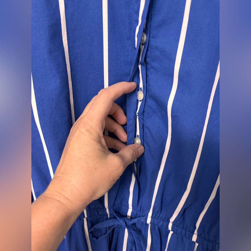 J. Crew Blue and White Striped Shirt Dress - Women’s 12 - Picture 5 of 11